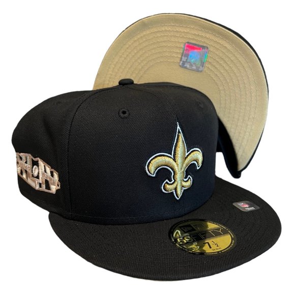New Era New Orleans Saints 59FIFTY Fitted Hat Super Bowl XLIV Side Patch - Picture 1 of 6